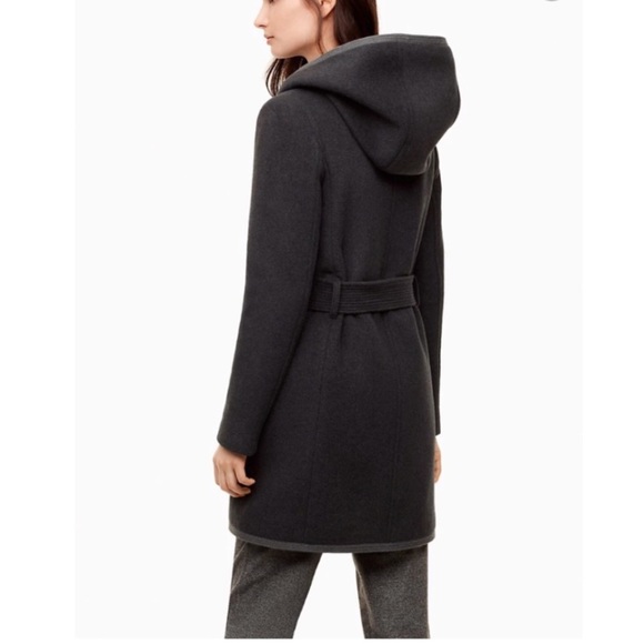 WILFRED Dark Gray  Wool Cashmere Waist Tie Coat Size XS - Picture 5 of 15